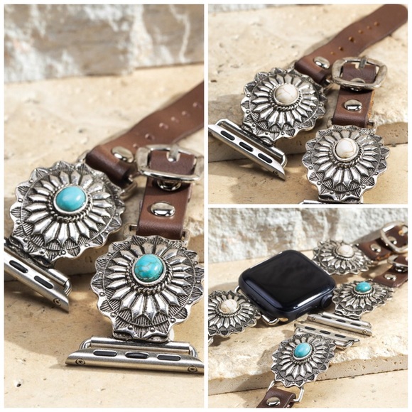 Natural Stone Concho Apple Watch Band - Picture 2 of 7